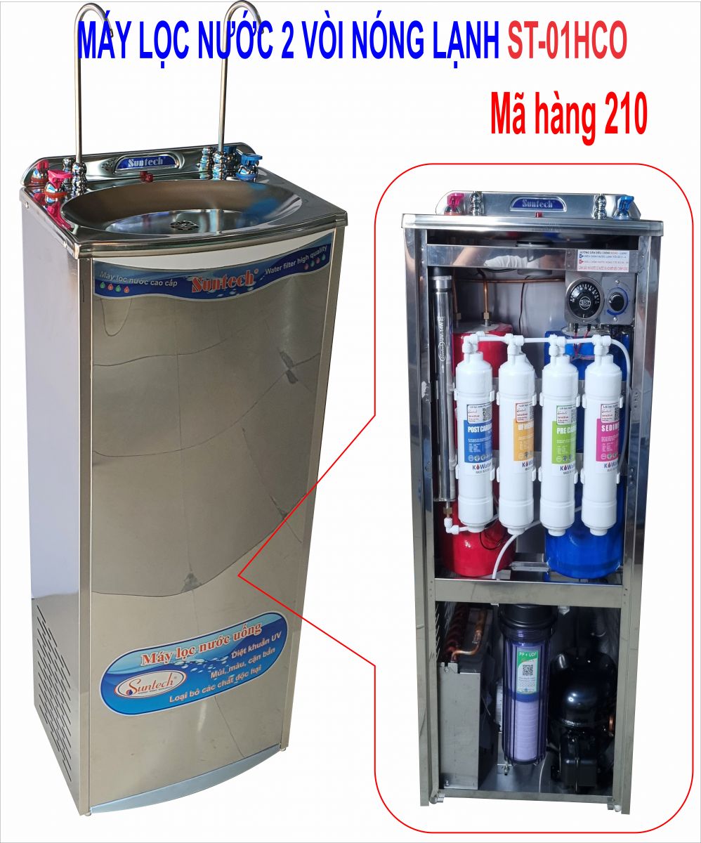 Máy lọc nước nóng lạnh trực tiếp 2 vòi suntech