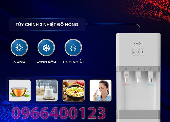 Máy lọc nước RO nóng lạnh Karofi dùng cho gia đình